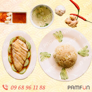 1. Cơm gà luộc Hải Nam phần lườn ức, thịt trắng
