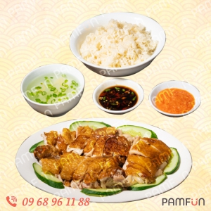 Cơm Gà Hải Nam Singapore Quay Phần Má Đùi