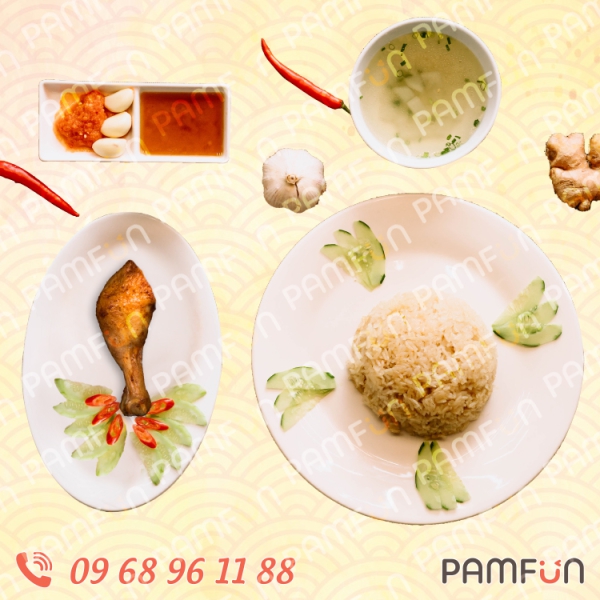 Cơm Gà Hải Nam Singapore Quay Phần Đùi