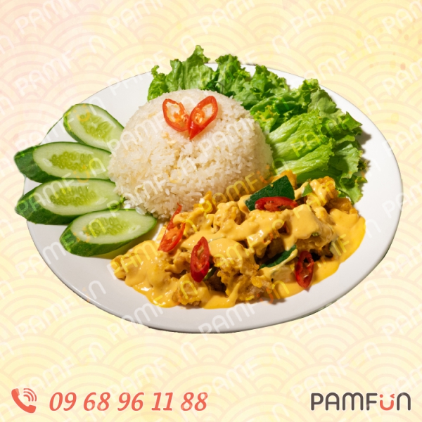 Cơm Gà Trứng Muối Singapore + Trứng Ốp